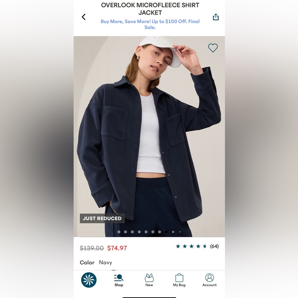 Athleta - overlook microfleece shirt jacket 
Size - S